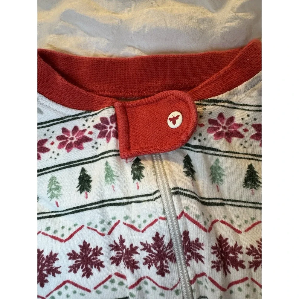 3/6 Month Burt's Bees‎ Christmas Sleeper 100% Organic Cotton